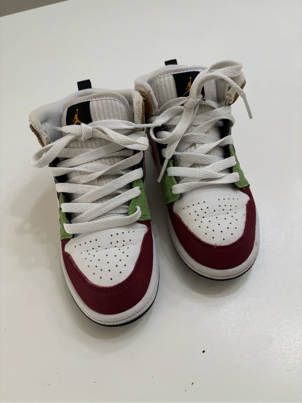Kids' Jordan High-Top Sneakers - White/Maroon/Green